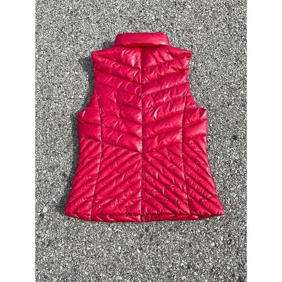 Talbots quilted puffer Vest womens small red pink 90% fill with downs - Picture 2 of 8
